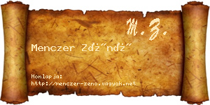 Menczer Zénó névjegykártya